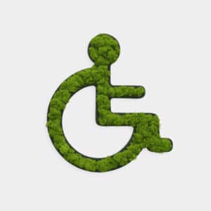 Style Green Reindeer Moss Toilet Sign Wheelchair Preserved Moss Picture