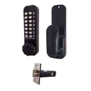 Black Finish Mechanical Digital Lock With Knob & Holdback Facility 60mm