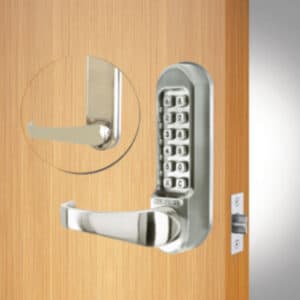 Codelocks CL515 Satin Stainless Steel Finish Digital Lock With Levers & Tubular Latch 70mm