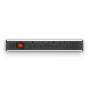 Metalicon Powerlink Power Module (No Cable) 4 Socket, Switch Upma-4p Desktop Power & Cable Management