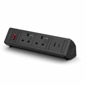 Metalicon Boost 2 Socket, 1 USB-A, 1 USB-C Desktop Power & Cable Management
