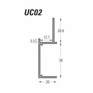 Type UC01 Upstand Detail to Metal Ceiling or Plasterboard Trim 3m White RAL9010